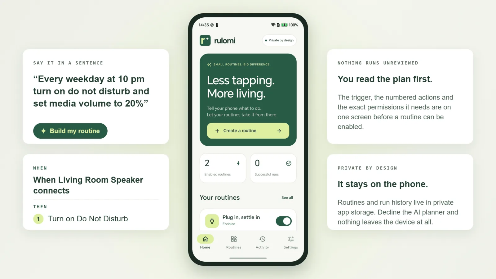 Rulomi turns a sentence into an Android routine