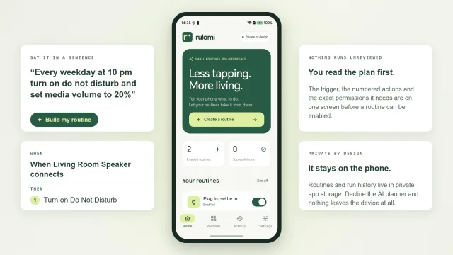 Rulomi turns a sentence into an Android routine