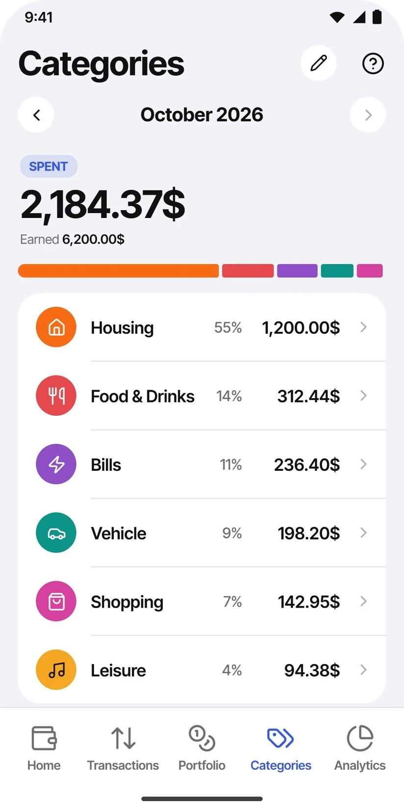 TidyWallet — Categories