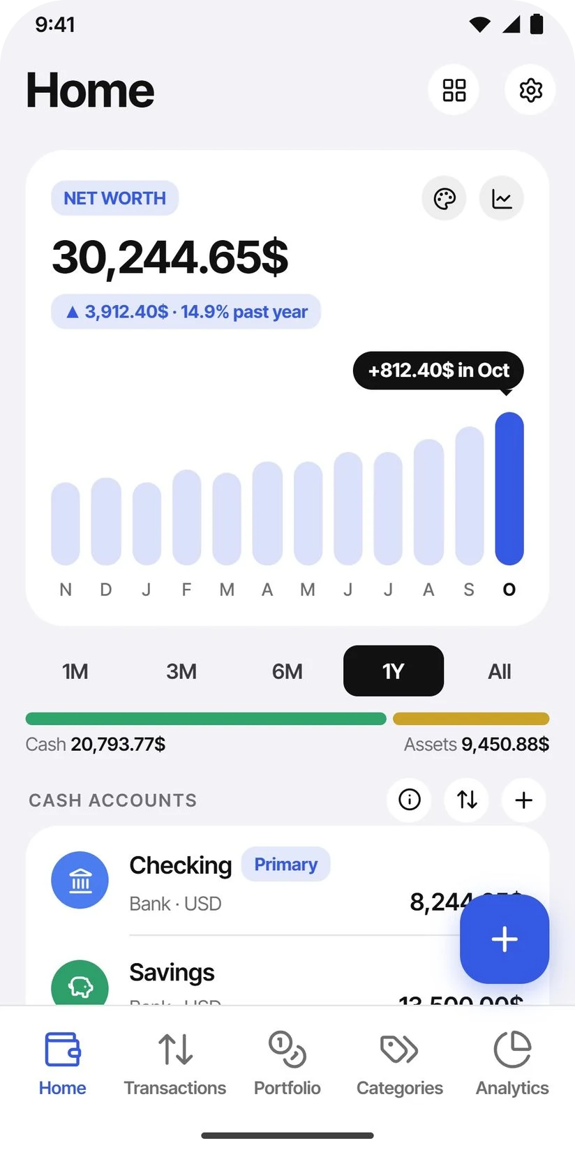TidyWallet — Home — by month